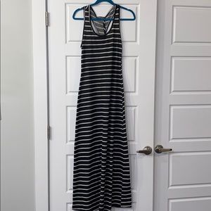 Maxi dress striped black and white